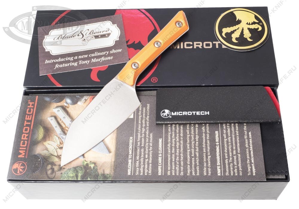 Нож Microtech Kitchen Santoku Small Ember G-10 3300-10EM