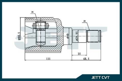ШРУС внутренний JETT V40-8128