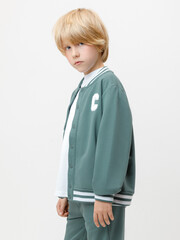 жакет  для мальчика  КР 302678-1/темный малахит