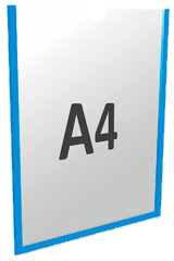 Карман для стендов самоклеющийся А4 вертикальный Пэт 1,0 мм (белый скотч)