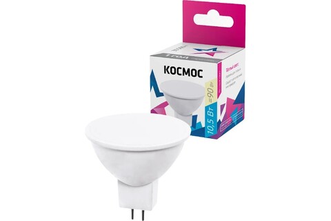 Лампа светодиодная Космос  LkecLED10.5wJCDRC30 цоколь GU5.3, софитная JCDR, 10.5Вт = 90Вт, теплый 3000k, световой поток 840лм, 220 вольт - купить в компании MAKtorg