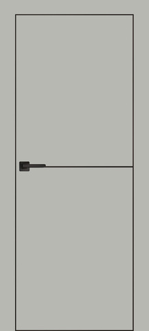 Межкомнатная дверь ВФД URBAN 1 Taupe (светло-серый с бежевым оттенком) BLACK MOULD c врезкой под петли и замок
