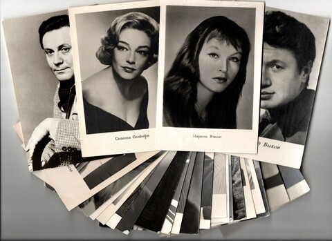 Подборка открыток с артистами СССР - 70, 80-е годы - 25 штук — чистые, ч/б, без повторов