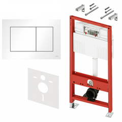 TECE N500413 TECE Комплект (4в1) TECEbase 3.0 c кронштейнами, звукоизоляция, панель смыва TECEnow белая глянцевая (латунный вентиль) фото
