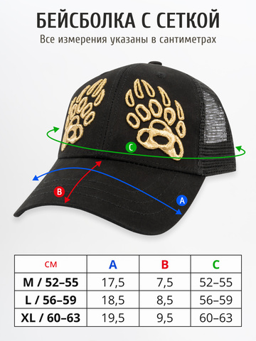 Бейсболка с сеткой «Лапы Русского Медведя» цвета графит с 3D вышивкой лого