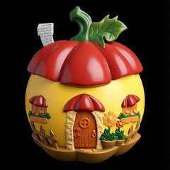 Силиконовый молд № 424 домик Тыква 2 D № 1 серия домики для гномов и фей)