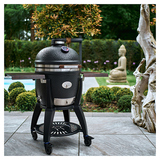 Гриль керамический Monolith Grill AVANTGARDE.66 (LeChef) черный матовый с боковыми столиками и подставкой