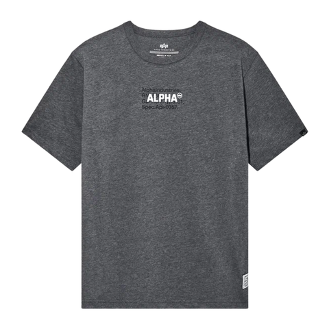 Футболка Alpha Industries Alpha Code Graphic Tee Dark Charcoal Heather (Темно-серый)