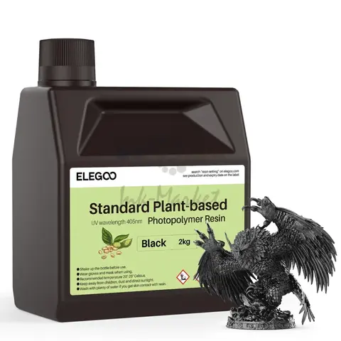 Фотополимерная смола Elegoo Plant-Based Resin, чёрная (Black), 1 л, 50.103.0028
