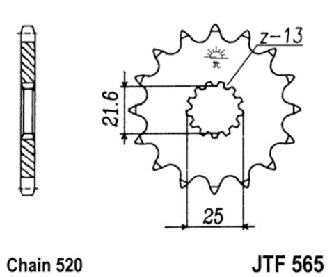 Звезда передняя JTF565.15RB  с демпфером