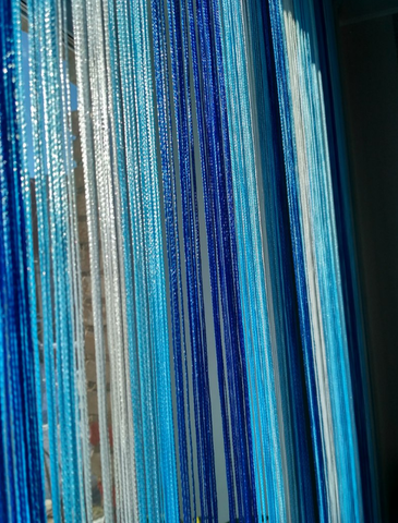 Кисея радуга - белый, голубой, синий. 300 х 280 см. Арт. 1-11-208
