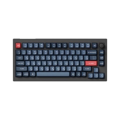 Клавиатура Keychron V1 Max ,81 клавиша (75%), Carbon Black, Gateron Jupiter Brown, механическая, ENG