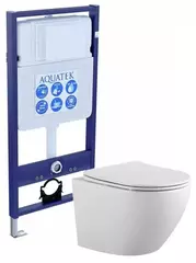 Aquatek SET AQUATEK ЕВРОПА (рама AQUATEK Standard INS-0000012(без клавиши и крепежа)+унитаз ЕВРОПА AQ1901-00 с тонким сиденьем soft-close фото