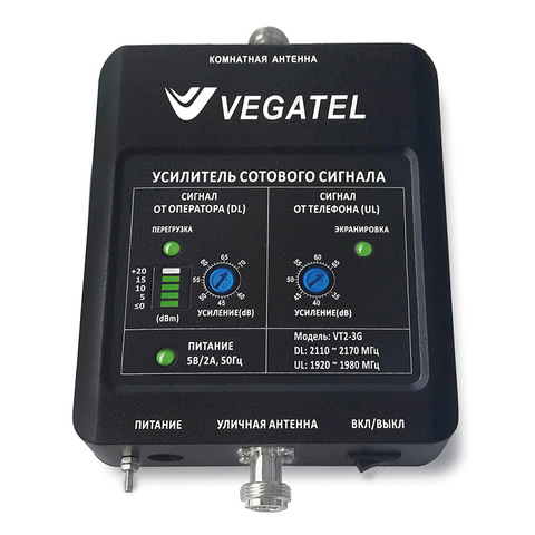 Усилитель сотовой связи VEGATEL VT2-3G-kit (офис, LED)