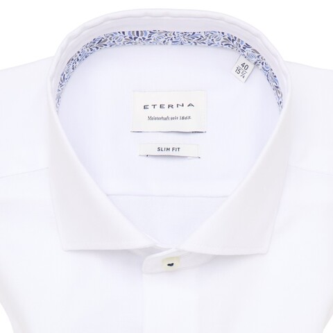 Сорочка мужская Eterna Slim Fit 4122-F94V-00 белая из фактурной ткани