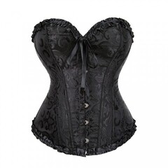 Черный корсет с цветочным принтом (S)