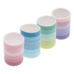 
          Декоративный скотч - 24 шт, узкая клейкая лента с рисунком для скрапбукинга, декора и творчества, цветные скотчи бумажные маленькие