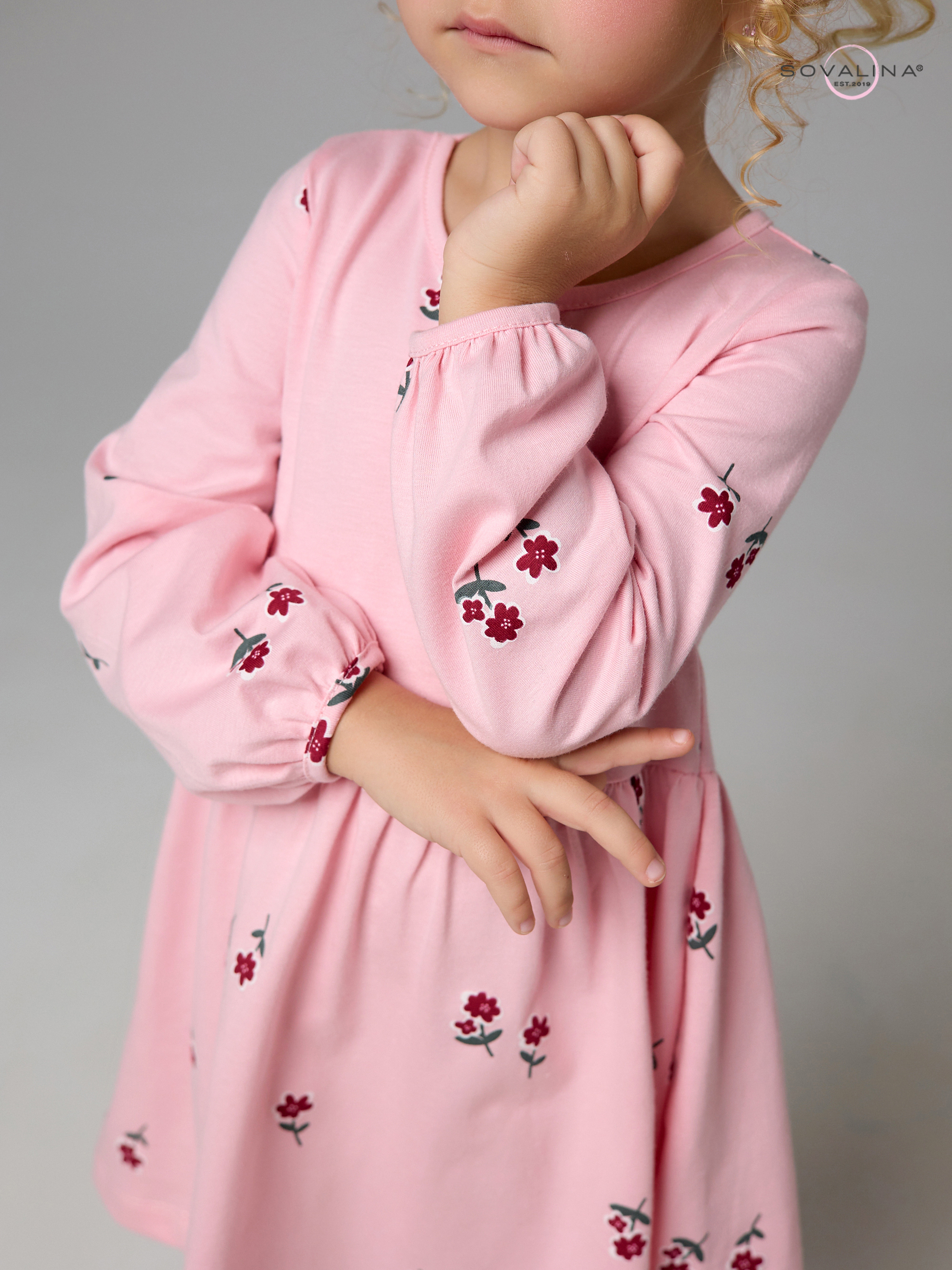 Платье Моана лютики роза