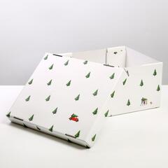 Коробка сборная одиночная Прямоугольник, «Новый год», 31*25*16 см