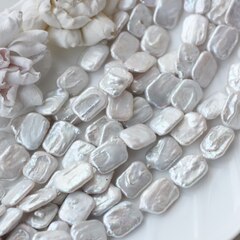 Жемчуг натуральный барочный, прямоугольный, 17,9-19,5 мм, 1 нить, Ж031