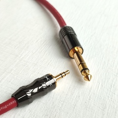 DAXX X69 Аудио кабель-переходник Jack3.5mm - Jack6.3mm из посеребренной меди 2x0.5mm2 D=6mm