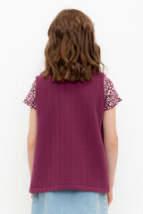 жилет  для девочки  КР 302576/насыщенная клюква к499