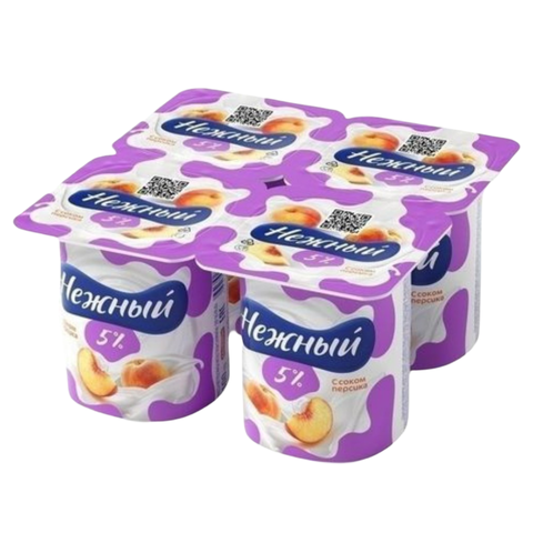 Кампина нежный Сливочный с соком Персика 5% 100гр