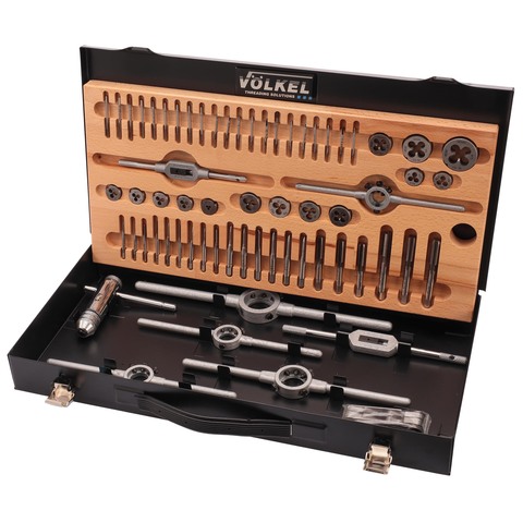 Набор метчиков и плашек M1 -M10 HSS-G 66пр Volkel 48002