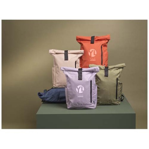 Рюкзак Byron 15,6" объемом 18 л со скручиваемым верхом, изготовленный из переработанного ПЭТ по стандарту GRS