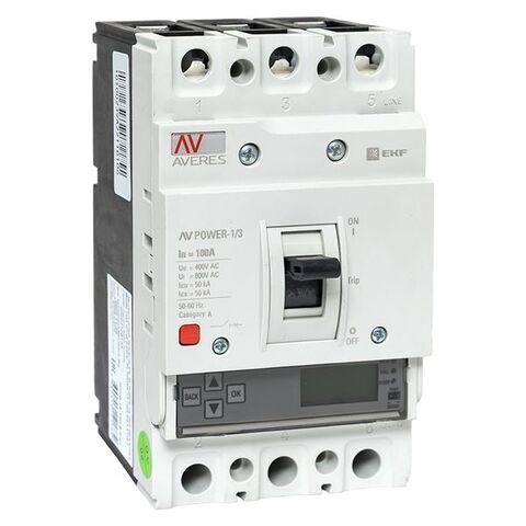 Выключатель автоматический в литом корпусе AV-POWER-1/3 100А 50кА ETU6,0 EKF