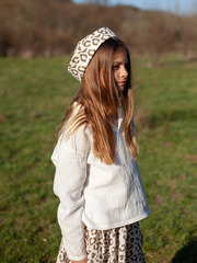 Поло оверсайз с длинным рукавом Mjölk Cream, из муслина