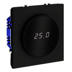 Терморегулятор электронный VOLTUM S70 с индикацией и датчиком, для теплого пола, (черный матовый)