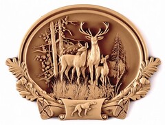 Силиконовый молд № 0203 Панно с оленями