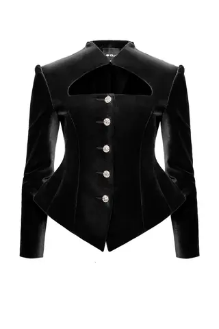 Бархатный жакет с вырезом B CLUB