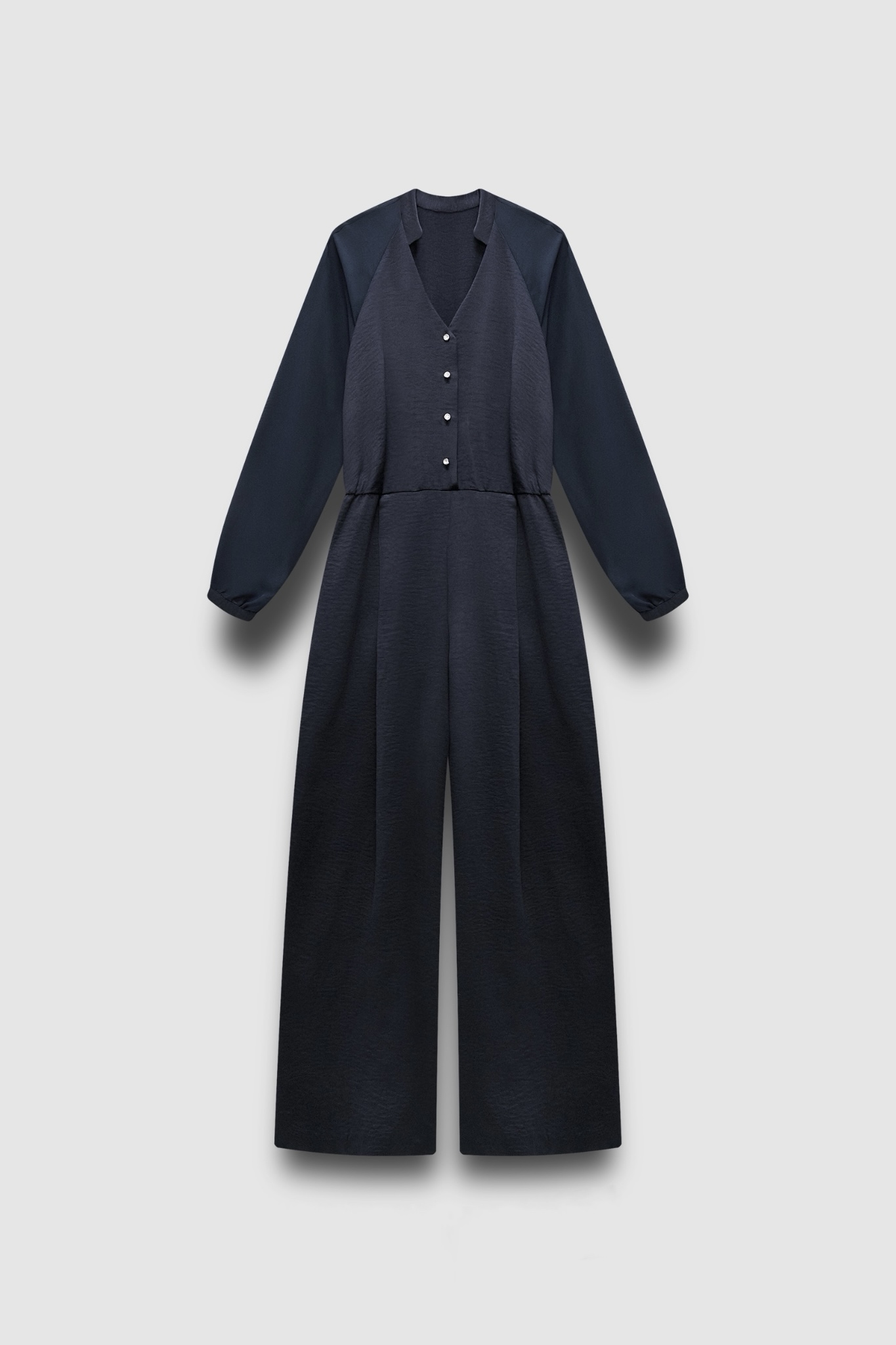 Комбинезон из атласной ткани, синий