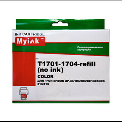 Перезаправляемые картриджи Epson Expression Home XP-33. Комплект 4 штуки. Картриджи оснащены авточипами.