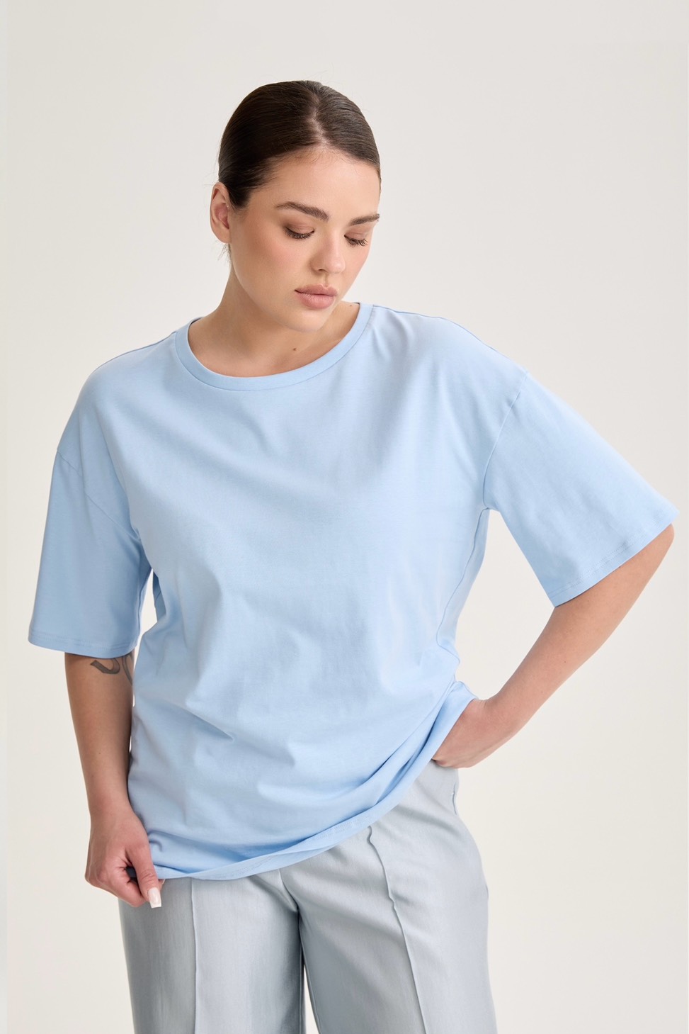 Футболка с круглым вырезом, голубой