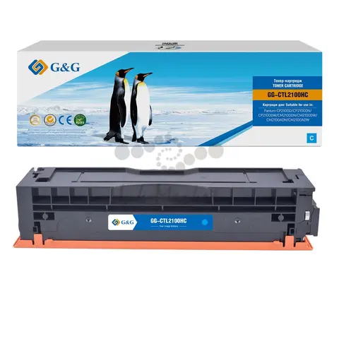 Совместимый тонер-картридж G&G GG-CTL2100HC (CTL-R2100HC) для Pantum CP2100d, dn, dw, CM2100adw, dn, dw, adn, 2500 стр., голубой