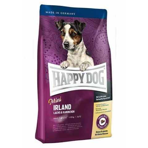 Happy Dog Supreme - Mini Ireland сухой корм для собак мелких пород при проблемах с кожей лосось 1кг