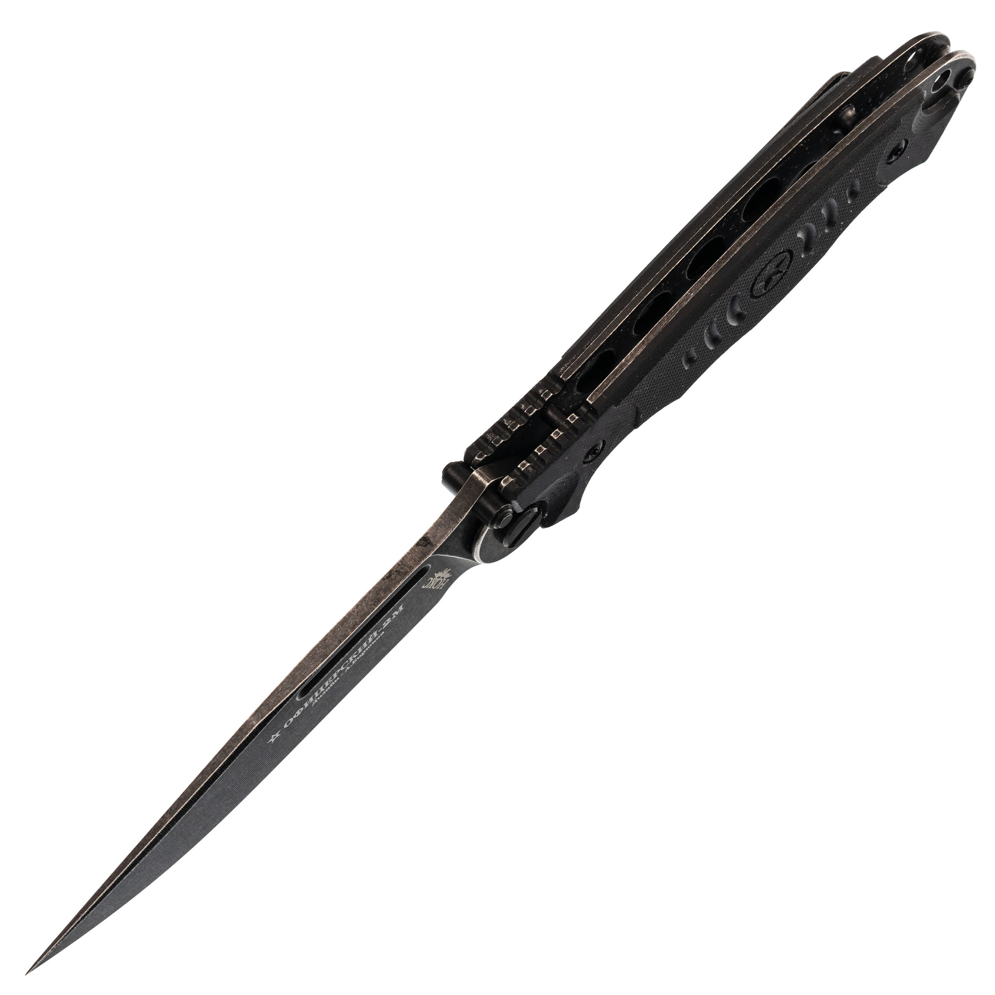 Купить нож Складной Офицерский-2М Blackwash, сталь AUS-8, G10 - 320 ...