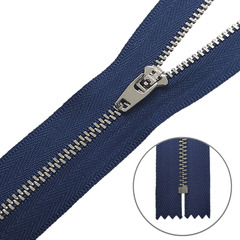 Молния джинсовая, Т4, L 14 см, синий/никель