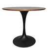 Стол Tulip Wood, Ø80 см, орех с черной ножкой