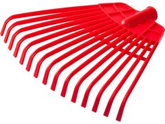 GRINDA GQ-15, 15 плоских зубцов размеры 350 х 40 х 310 мм, без черенка, первичный полиэтилен, веерные грабли (421879)