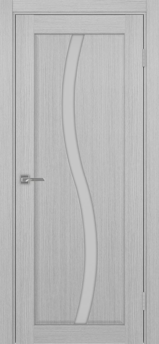 Дверь межкомнатная Оптима Порте Сицилия 731.121, цвет серый дуб, экошпон, стекло мателюкс