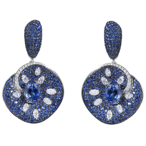 Серьги с Сапфирами и Бриллиантами, E0205-3/1