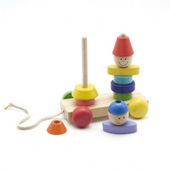 Игрушки из дерева Пирамидка-каталка 