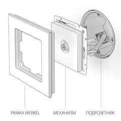 Werkel Розетка W1184001 (WL01-TV-2W) белый  (TV проход.)