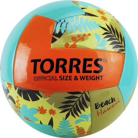 Мяч для пляжного волейбола TORRES Hawaii арт.V32075B, р.5