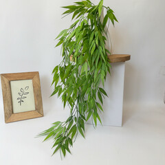 №2 Ампельное растение, зелень искусственная свисающая, зеленая, 73 см, набор 1 букет