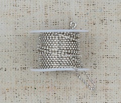 Цепь со стразами, ss 10, ш. 2.8 мм, серебро